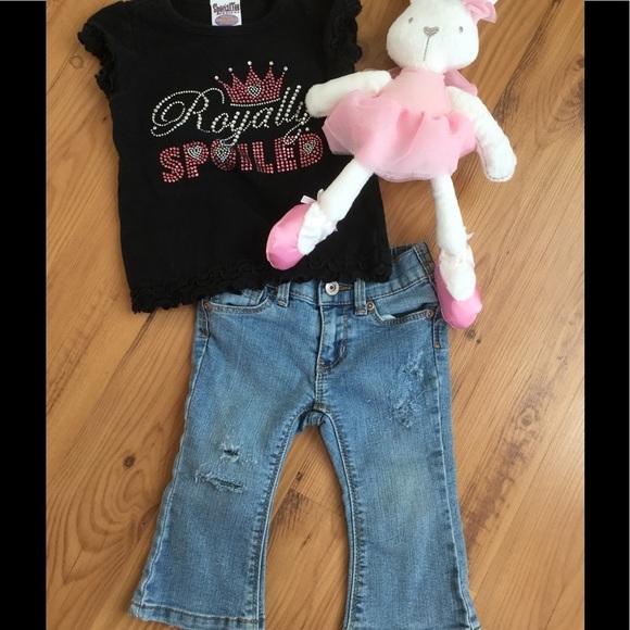 Little girls Jordache distressed jeans 12 months - Picture 2 of 4